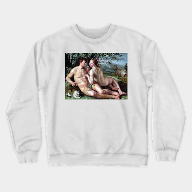 Hendrik Goltzius The Fall of Man Crewneck Sweatshirt by pdpress